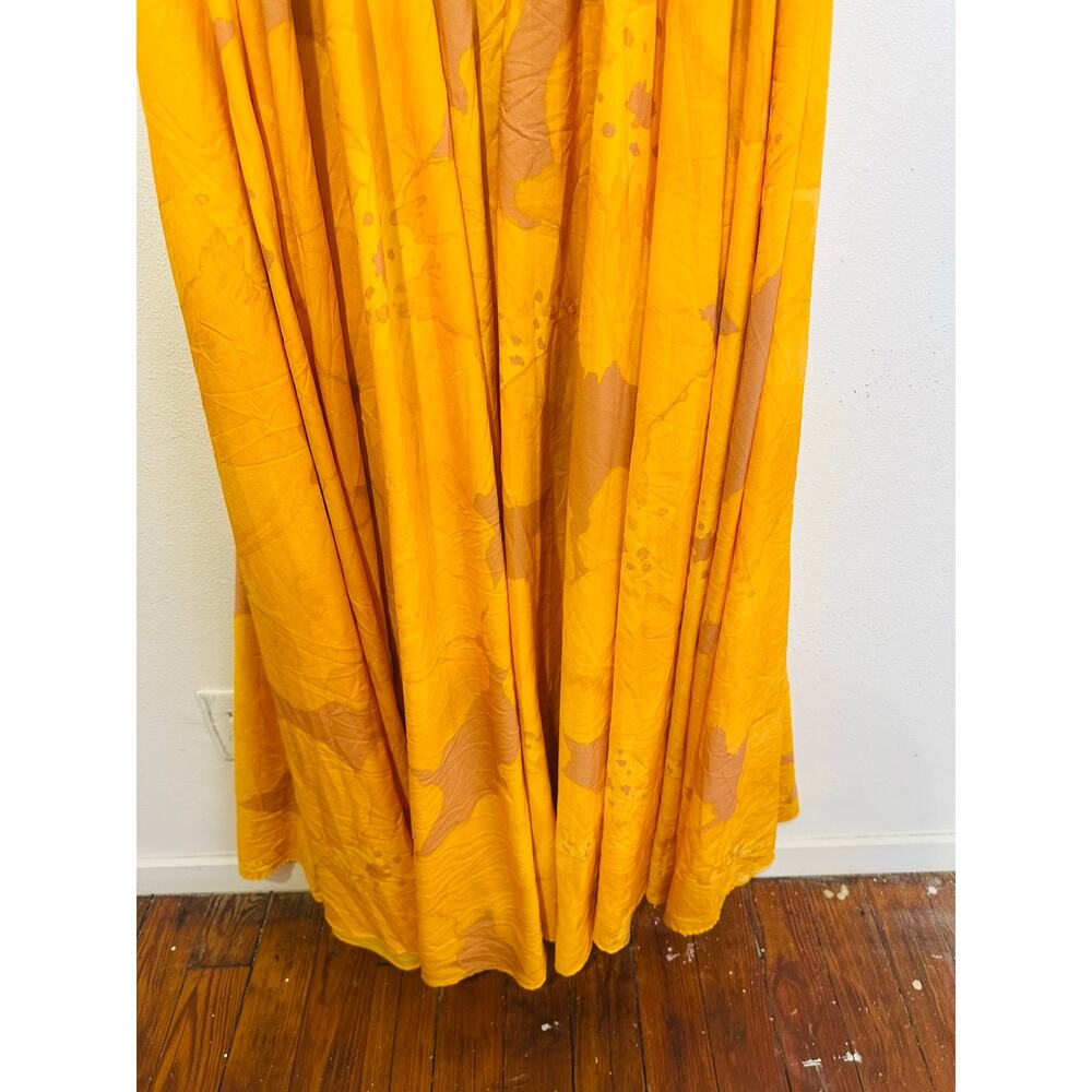 SLATE & WILLOW Yellow Orange Sunset Floral Strapless Pleated Dress size 10 - Picture 14 of 16